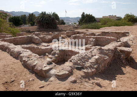 Scavati nel sito storico della città islamica di Ayla, Aqaba Giordania / Akaba Foto Stock