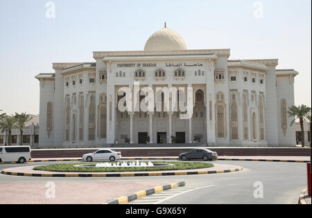 Ingresso principale della Università Americana di Sharjah Emirati Arabi Uniti Foto Stock