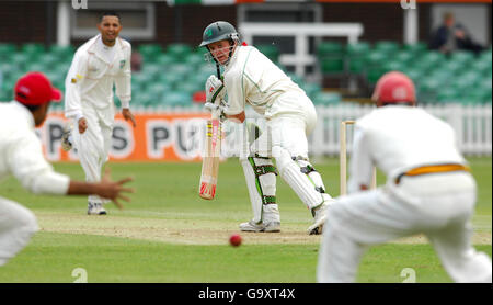 William Porterfield, irlandese, in azione durante la finale della ICC Intercontinental Cup a Grace Road, Leicester. Foto Stock