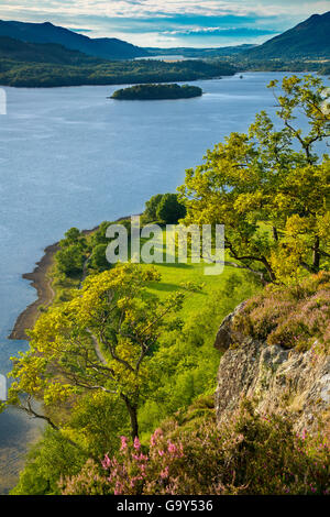 Vista su Derwentwater dalla vista sorpresa, nel distretto del lago, Cumbria, Inghilterra Foto Stock