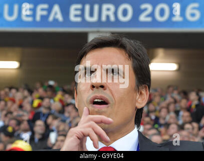 Lille Métropole, Francia. 01 Luglio, 2016. Headcoach Chris Coleman del Galles prima di UEFA EURO 2016 quarto di finale di partita di calcio tra Galles ed il Belgio a Stade Pierre Mauroy a Lille Métropole, Francia, 01 luglio 2016. Foto: Peter Kneffel/dpa/Alamy Live News Foto Stock