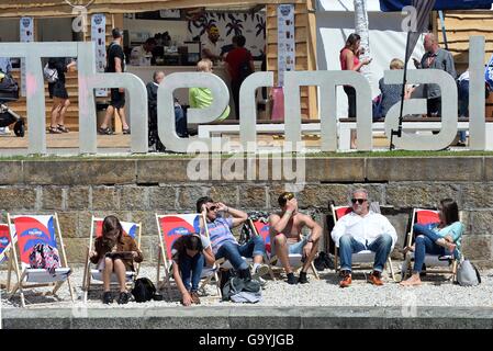 Karlovy Vary, Repubblica Ceca. 04 Luglio, 2016. Atmosfera durante la cinquantunesima Karlovy Vary Film Festival Internazionale di Karlovy Vary, Repubblica Ceca, 4 luglio 2016. © Katerina Sulova/CTK foto/Alamy Live News Foto Stock