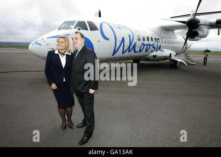 Alex Salmond viaggi di Ulster Foto Stock