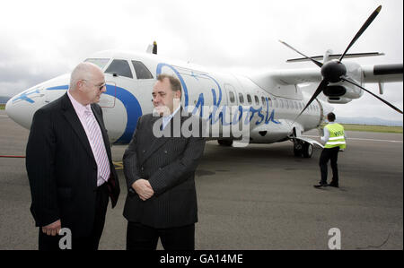 Alex Salmond viaggi di Ulster Foto Stock