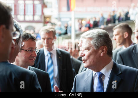 Presidente Gauck visite Tubinga, Germania Foto Stock