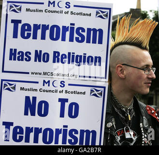 Anti terrore rally - Glasgow Foto Stock