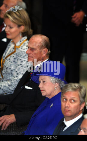 La regina visite Belgio Foto Stock