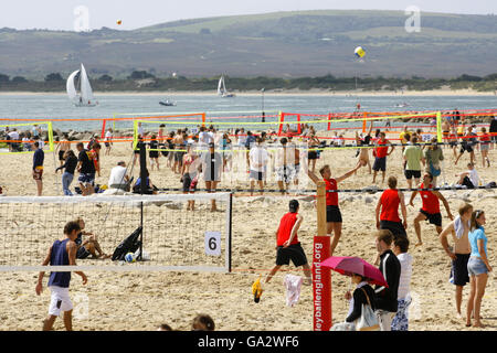 Pallavolo - Il Premier barene Beach Volley Classic - Dorset Foto Stock