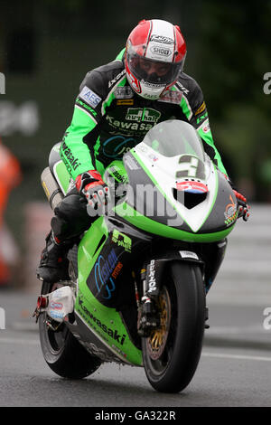 Motociclismo - British Superbike Championship 2007 - Round Eight - Oulton Park. Michael Rutter, GBR Kawasaki - Isilon MSS Discovery Kawasaki Foto Stock