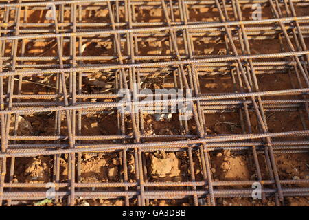 Rusty calcestruzzo Wire Mesh Foto Stock