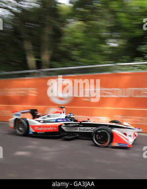 Team Mahindra Racing Nick Heidfeld, durante il round 9 del campionato FIA di Formula e campionato a Battersea Park, Londra. Foto Stock