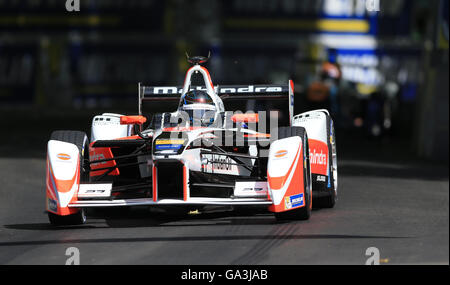 Team Mahindra Racing Nick Heidfeld, durante il round 9 del campionato FIA di Formula e campionato a Battersea Park, Londra. Foto Stock