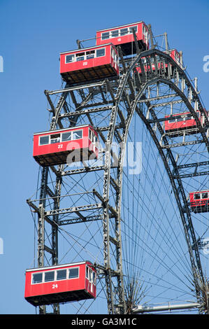 Ruota panoramica Ferris e il Prater di Vienna, Austria, Europa Foto Stock