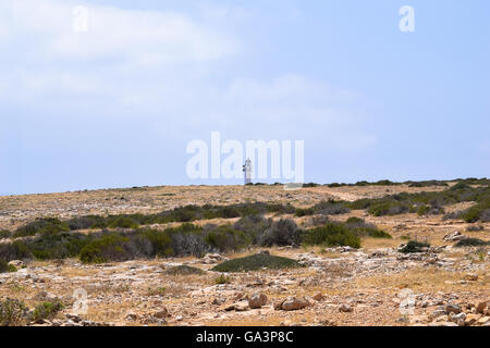 Es Cap de Barbaria Lighthouse Formentera, isole Baleari, Spagna Foto Stock