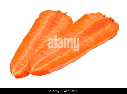 La carota metà isolato su sfondo bianco Foto Stock