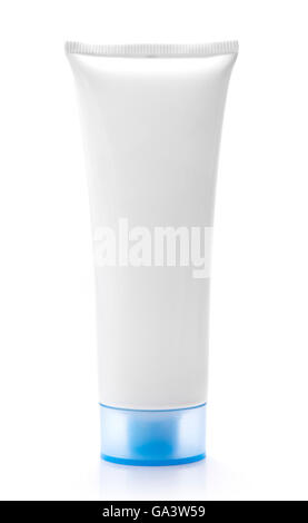 Bianco Crema bianco tubo isolato su sfondo bianco Foto Stock