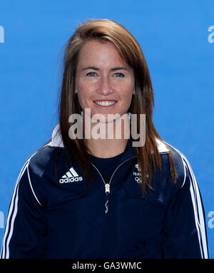 Gran Bretagna Maddie Hinch durante il team annuncio all Abbazia di Bisham Centro Sportivo Nazionale. Foto Stock