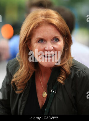 Sarah Ferguson durante il round dieci della FIA Formula e campionato a Battersea Park, Londra. Foto Stock