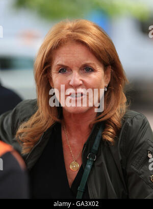 Sarah Ferguson durante il round dieci della FIA Formula e campionato a Battersea Park, Londra. Foto Stock