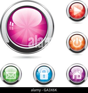 Vector set di pulsanti lucida Illustrazione Vettoriale