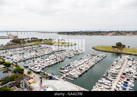 Molte barche in un marina in San Diego Foto Stock