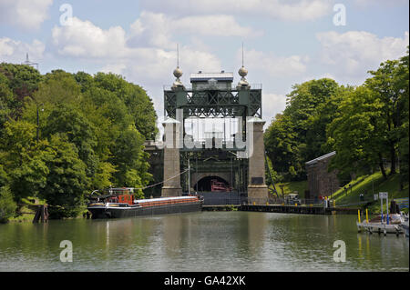 La LWL Museo Industriale nave Henrichenburg Lift, Castrop-Rauxel, la zona della Ruhr, Renania settentrionale-Vestfalia, Germania / LWL - Landschaftsverband Westfalen-Lippe Foto Stock