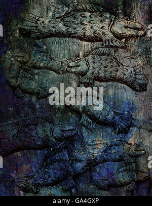 Abstract gli sfondi a colori, pittura colage con macchie Foto Stock