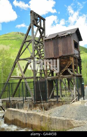 La storica miniera d'argento a Rico, Colorado. Foto Stock
