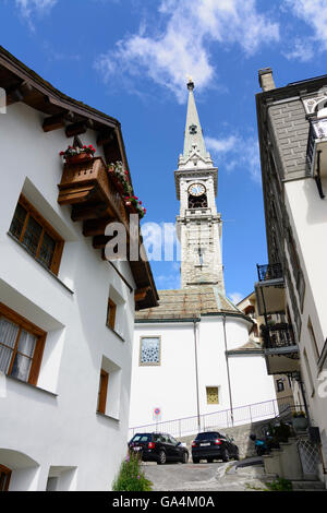 San Moritz (San Murezzan, San Maurizio) Chiesa Riformata Svizzera Grigioni Grigioni Oberengadin, Alta Engadina Foto Stock