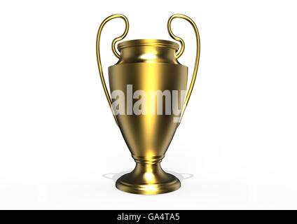 3D render image in rappresentanza di golden Trophy UEFA Foto Stock