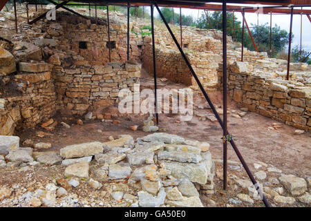 Monte Judica, Ellenizzata insediamento indigeno. Catania, in Sicilia. Foto Stock