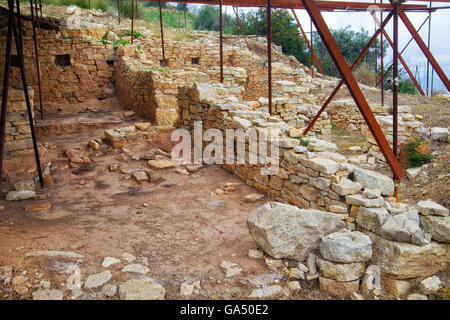 Monte Judica, Ellenizzata insediamento indigeno. Catania, in Sicilia. Foto Stock