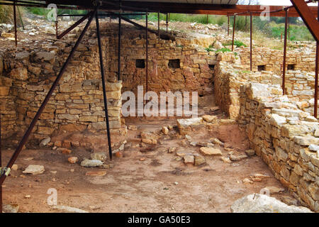 Monte Judica, Ellenizzata insediamento indigeno. Catania, in Sicilia. Foto Stock