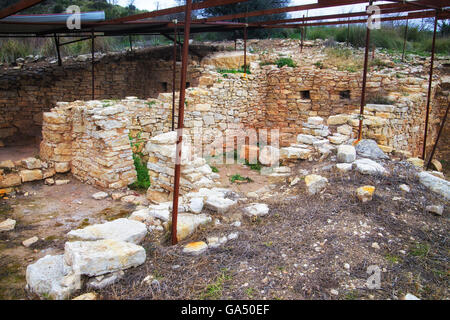 Monte Judica, Ellenizzata insediamento indigeno. Catania, in Sicilia. Foto Stock