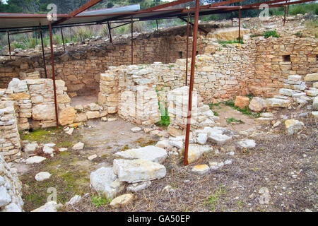 Monte Judica, Ellenizzata insediamento indigeno. Catania, in Sicilia. Foto Stock