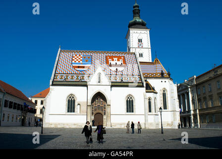 La Chiesa di San Marco a Zagabria in Croazia. Foto Stock