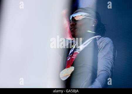 Eugene, Oregon, UK. 2 Luglio, 2016. A USA Track & Field prove olimpiche in campo Haward in Eugene, Oregon il 2 luglio 2016. Foto di David Blair Credito: David Blair/ZUMA filo/Alamy Live News Foto Stock