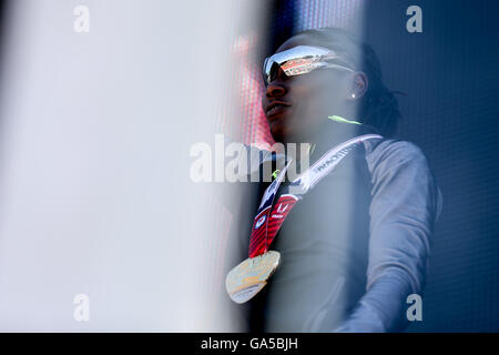 Eugene, Oregon, UK. 2 Luglio, 2016. A USA Track & Field prove olimpiche in campo Haward in Eugene, Oregon il 2 luglio 2016. Foto di David Blair Credito: David Blair/ZUMA filo/Alamy Live News Foto Stock