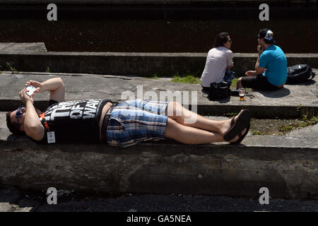 Karlovy Vary, Repubblica Ceca. 03 Luglio, 2016. Atmosfera durante la cinquantunesima Karlovy Vary Film Festival Internazionale di Karlovy Vary, Repubblica Ceca, 3 luglio 2016. © Katerina Sulova/CTK foto/Alamy Live News Foto Stock