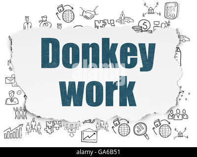 Il concetto di business: Asino lavori su carta strappata sfondo Foto Stock