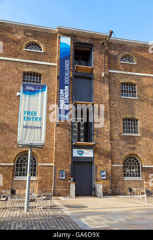 Il museo di Londra Docklands di Londra, Regno Unito Foto Stock