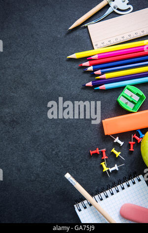 Ritorno a scuola lo sfondo di confine, vista aerea Foto Stock