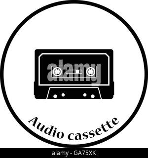 Cassetta Audio icona. Cerchio sottile design. Illustrazione Vettoriale. Illustrazione Vettoriale