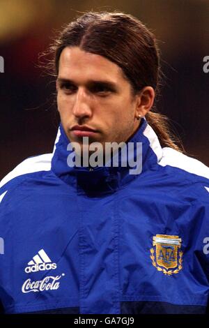 International Soccer - friendly - Galles / Argentina. Diego Placente, Argentina Foto Stock