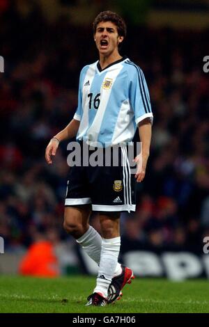 International Soccer - friendly - Galles / Argentina. Pablo Aimar, Argentina Foto Stock