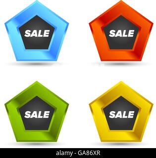 Vettore colorati vendita tags Illustrazione Vettoriale