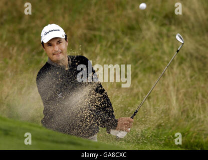 Simon Khan inglese il 17 durante il Johnnie Walker Championship al Gleneagles Hotel, Perthshire, Scozia. Foto Stock