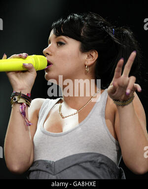 Lily Allen al V Festival all'Hylands Park di Chelmsford, Essex. Foto Stock