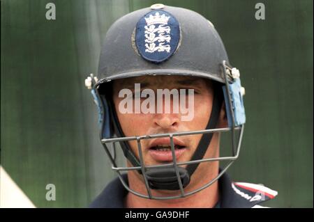 Cricket - primo test assicurativo Cornhill - Inghilterra / Indie Occidentali - Nets. Nasser Hussain, Inghilterra Foto Stock