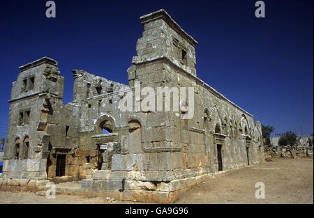 Le rovine della Basilica Qalb Lozeh vicino alla città di Aleppo in Siria in medio oriente Foto Stock